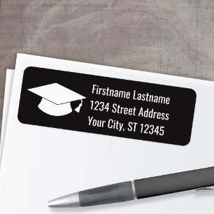 Graduation Cap Return Address Label