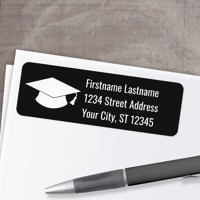 Graduation Cap Return Address Label (Custom Return Address Labels - Low Minimum)