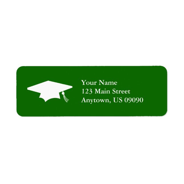 Graduation Cap Return Address Labels (Front)