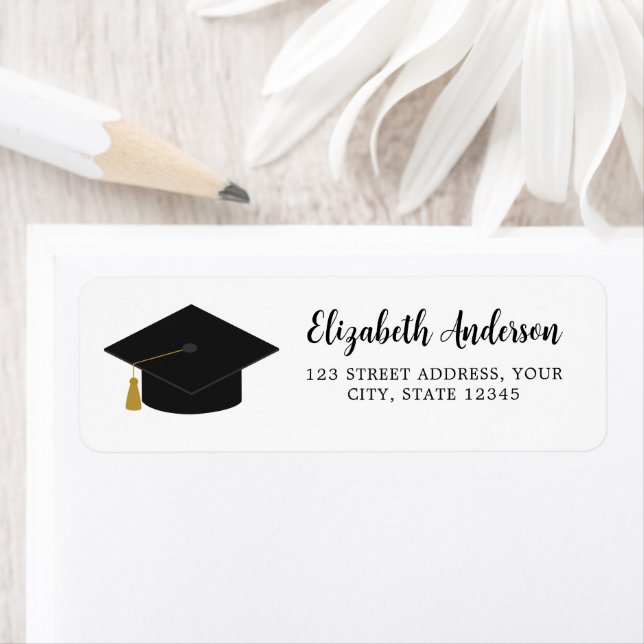 Graduation Cap Return Address Return Address Label (Insitu)