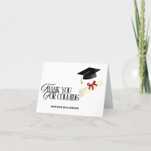 Graduation Cap simple Thank You Card