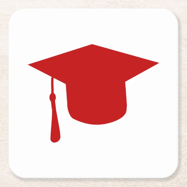 Graduation Cap Square Paper Coaster (Front)