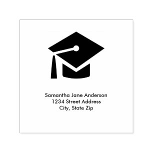 Graduation Cap Square - Self-Inking Address Stamp