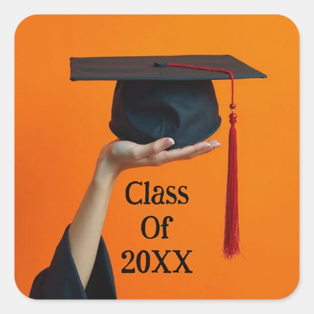 Graduation Cap Square Sticker (Front)