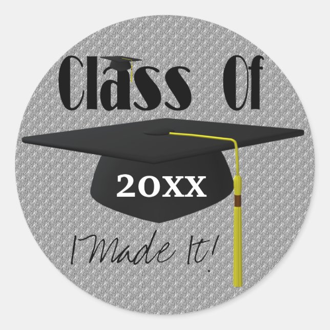 Graduation Cap Tassel I Made It Funny Sticker (Front)
