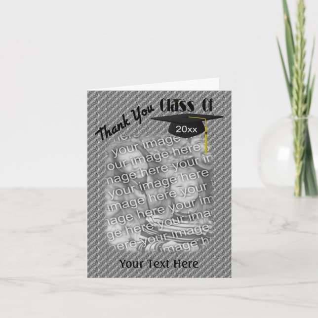 Graduation Cap Tassel Thank You Photo Card (Front)