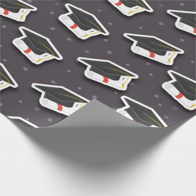 Graduation Cap Tassle Modern  Wrapping Paper (Corner)