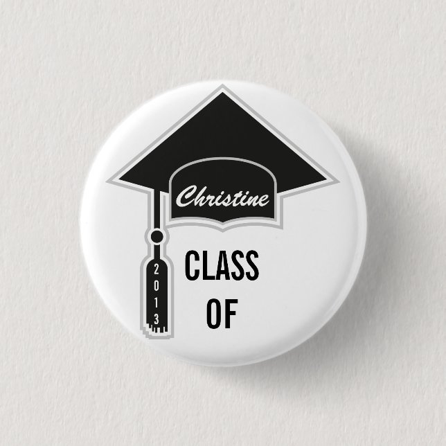 Graduation Cap Template 3 Cm Round Badge (Front)