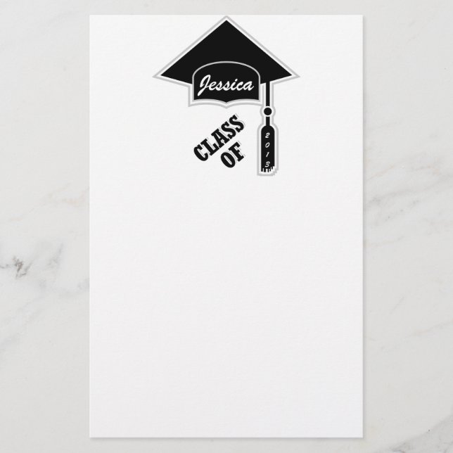 Graduation Cap Template Stationery (Front)