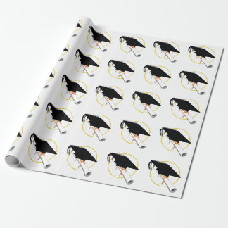 Graduation Cap Tilt  With  Diploma Wrapping Paper