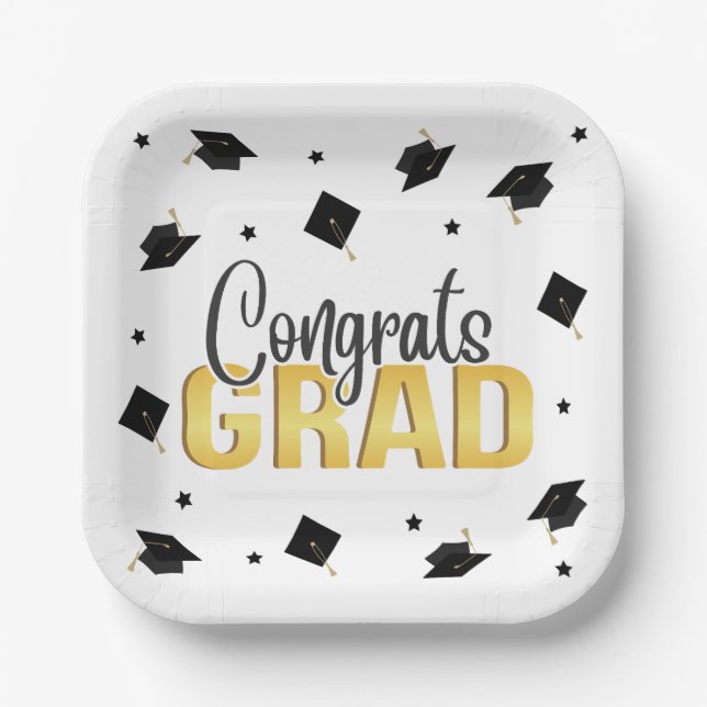Graduation Cap Toss Plates 2026  (Front)