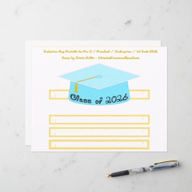 Graduation Cap Turquoise Blue Party Hat 2026 Black (Front/Back In Situ)