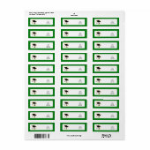 Graduation Cap w/Diploma - Green Background Return Address Label (Full Sheet)
