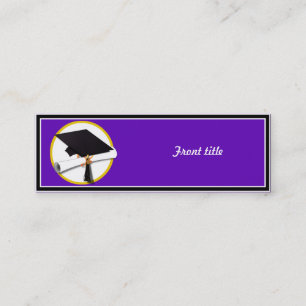 Graduation Cap w/Diploma - Purple Background Calling Card