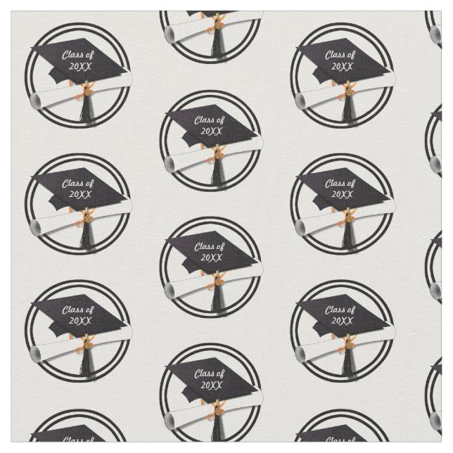 Graduation Cap with Black Circle Fabric (Close Up)