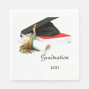 Graduation cap with diploma Paper Napkin