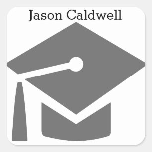 Graduation Cap with Name - Square Sticker