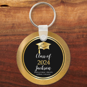 Graduation Cap with Tassel Class of 2024 Keychain