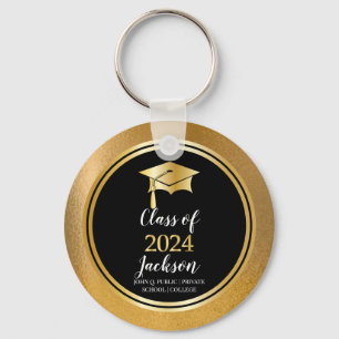 Graduation Cap with Tassel Class Year Key Ring