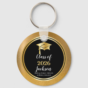 Graduation Cap with Tassel Class Year Key Ring