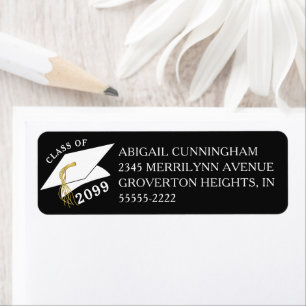 Graduation Cap Year Custom Color Return Address Label