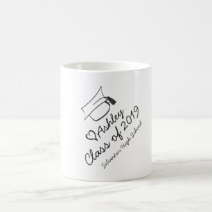 Graduation Cap Year Name School Personalised Coffee Mug