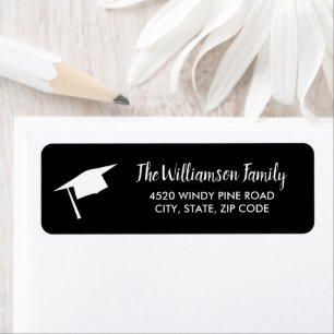 Graduation Cap Your Custom Colour Return Address Label