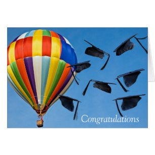 Graduation Caps with Hot Air Balloon