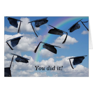 Graduation Caps with Rainbow