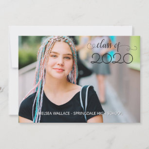 Graduation Car Parade Aqua Photo Invitation