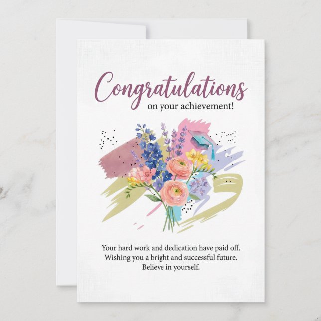 Graduation Card Congratulations on Achievement (Front)