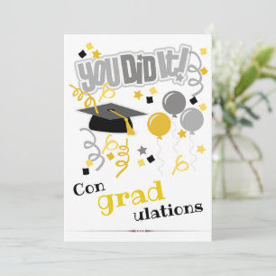 Graduation card, congratulations, you did it! card