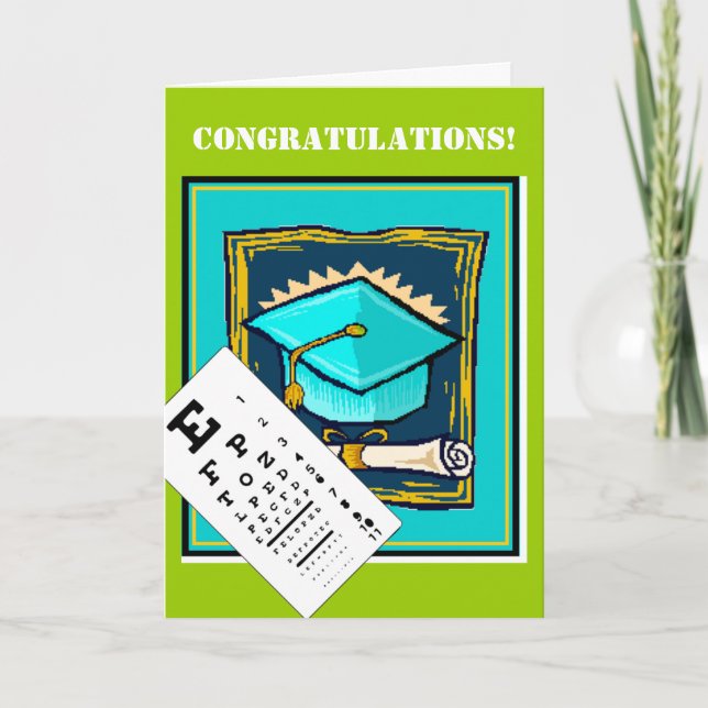 Graduation card -Optometrist/Opthamologist (Front)