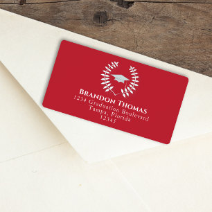 Graduation Cardinal Red Laureate Return Address