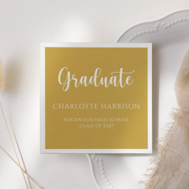Graduation Casual Script Modern Paper Napkins (Creator Uploaded)