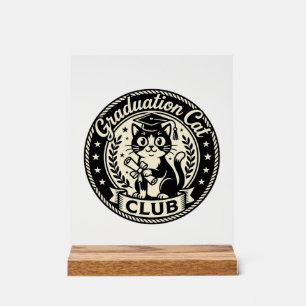 Graduation Cat Funny Cat Graphic - Graduation Cat Acrylic Sign