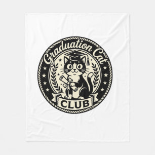 Graduation Cat Funny Cat Graphic - Graduation Cat  Fleece Blanket