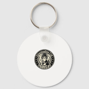 Graduation Cat Funny Cat Graphic - Graduation Cat Key Ring