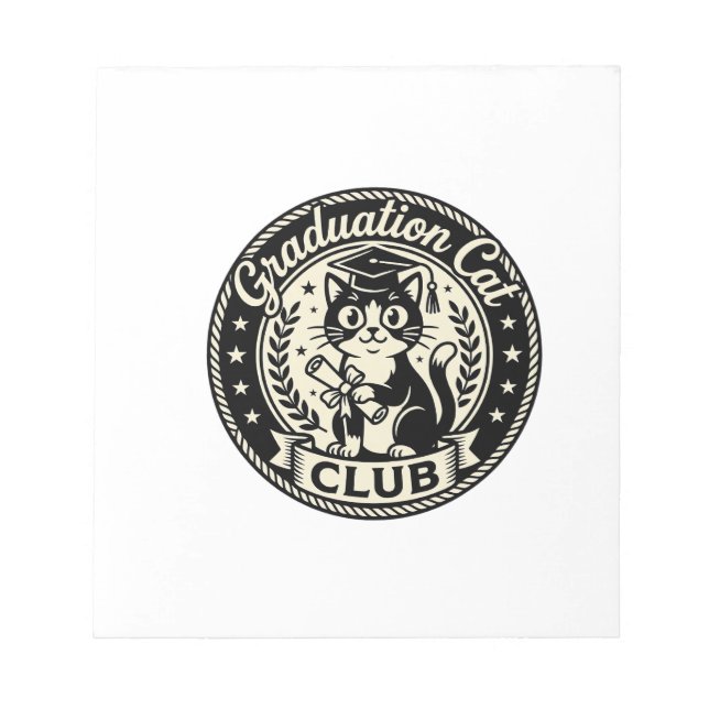 Graduation Cat Funny Cat Graphic - Graduation Cat  Notepad (Front)