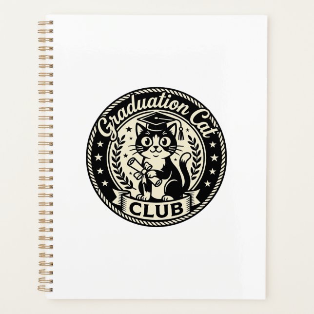 Graduation Cat Funny Cat Graphic - Graduation Cat  Planner (Front)