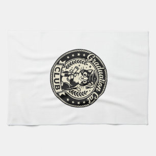 Graduation Cat Funny Cat Graphic - Graduation Cat  Tea Towel