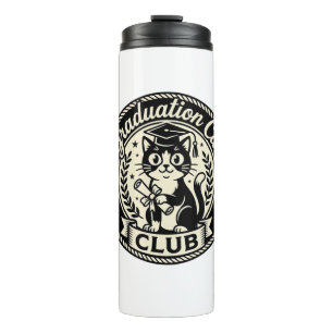 Graduation Cat Funny Cat Graphic - Graduation Cat Thermal Tumbler