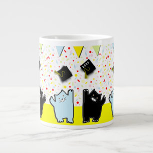 Graduation Cat Mascot Large Coffee Mug