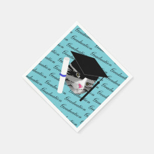 Graduation Cat Napkin