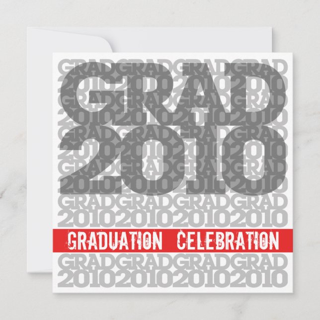 Graduation Celebration 2010 Font Red Invitation (Front)