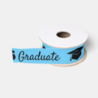 Graduation Celebration Black Blue Hat Vector Art