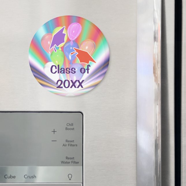 Graduation Celebration Caps and Balloons Magnet (In Situ (Fridge))