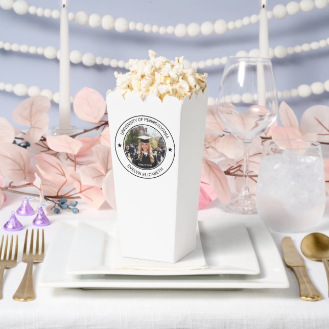 Graduation Celebration Classic Style Popcorn Favour Box (Wedding)