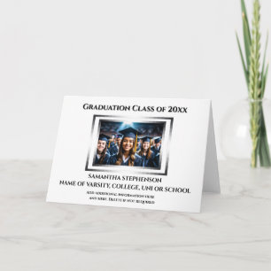 Graduation celebration custom photo plain simple  card