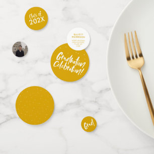 Graduation celebration golden yellow confetti